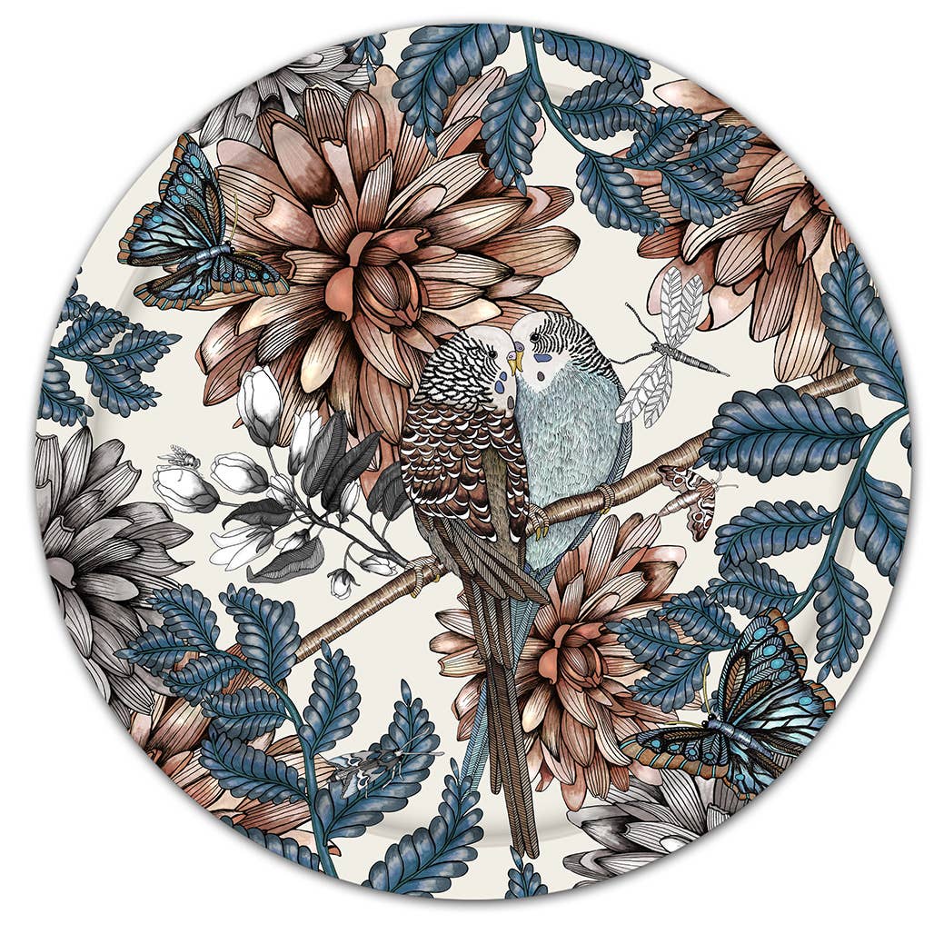 Bricka 38 cm “Lovebirds”